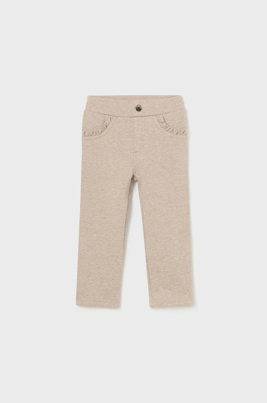 Mayoral pantaloni bebe culoarea bej neted - Pled.ro