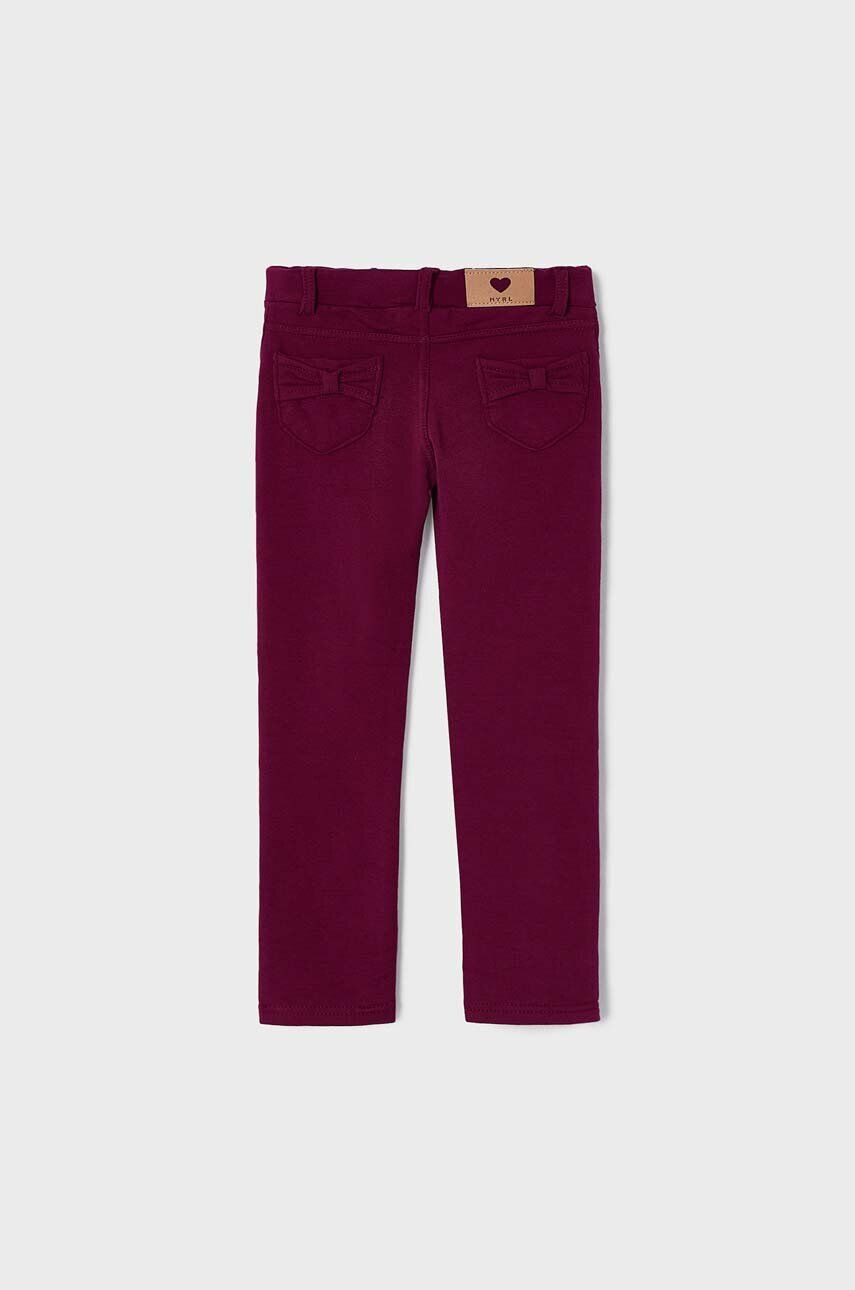 Mayoral pantaloni copii culoarea bordo neted - Pled.ro