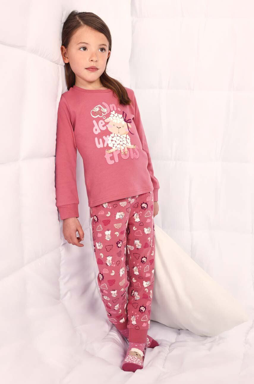 Mayoral pijama copii culoarea roz modelator - Pled.ro