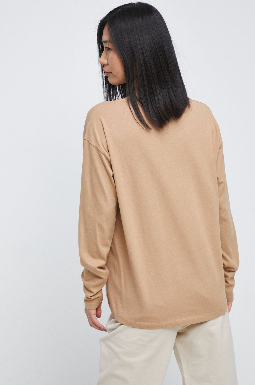 Medicine longsleeve din bumbac culoarea bej - Pled.ro