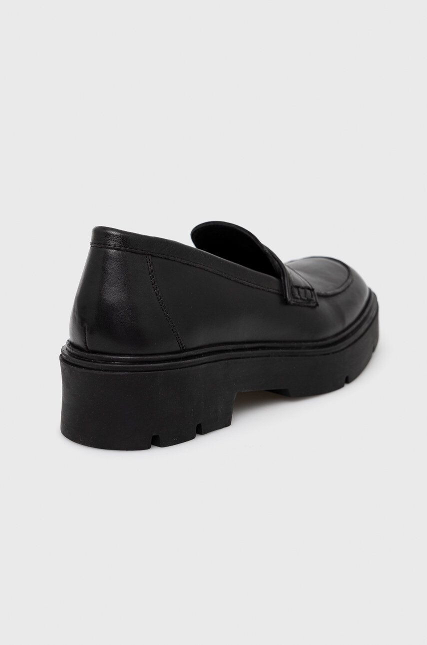 Medicine mocasini de piele femei culoarea negru cu platforma - Pled.ro