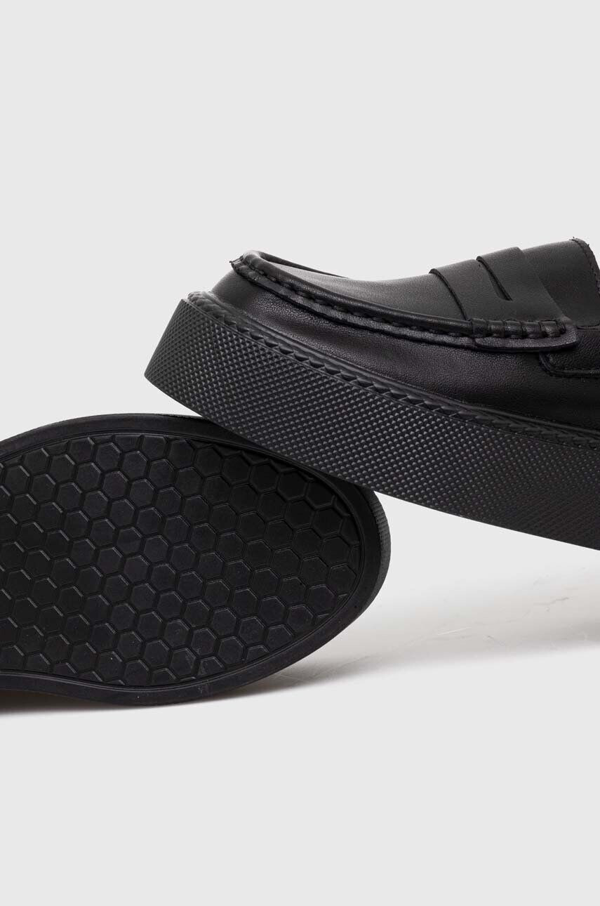 Medicine mocasini de piele femei culoarea negru cu platforma - Pled.ro