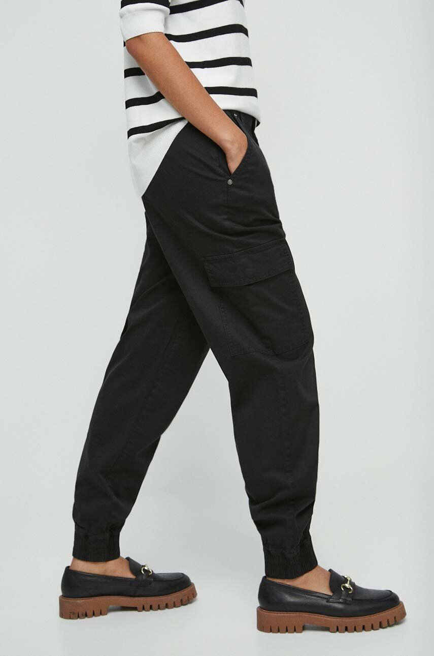 Medicine pantaloni femei culoarea negru medium waist - Pled.ro