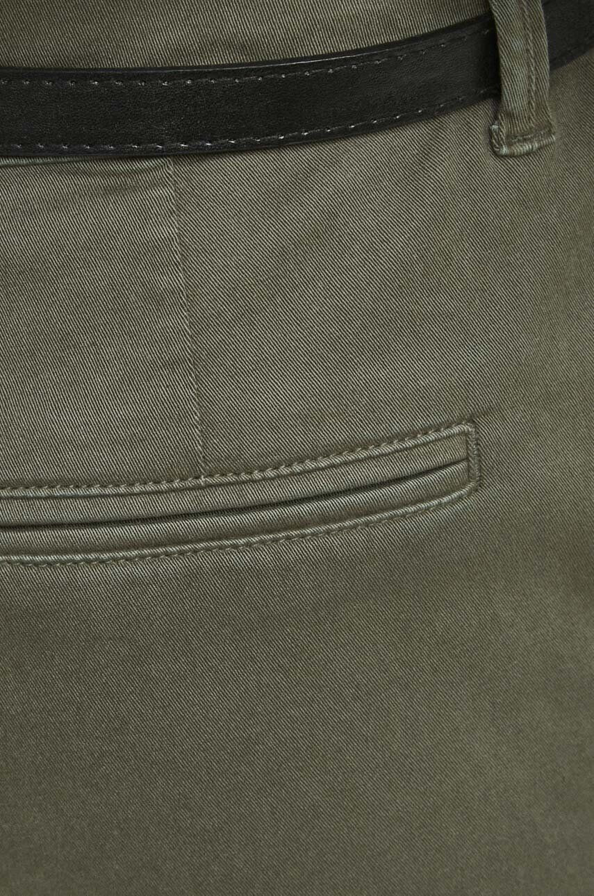 Medicine pantaloni femei culoarea verde fason chinos medium waist - Pled.ro