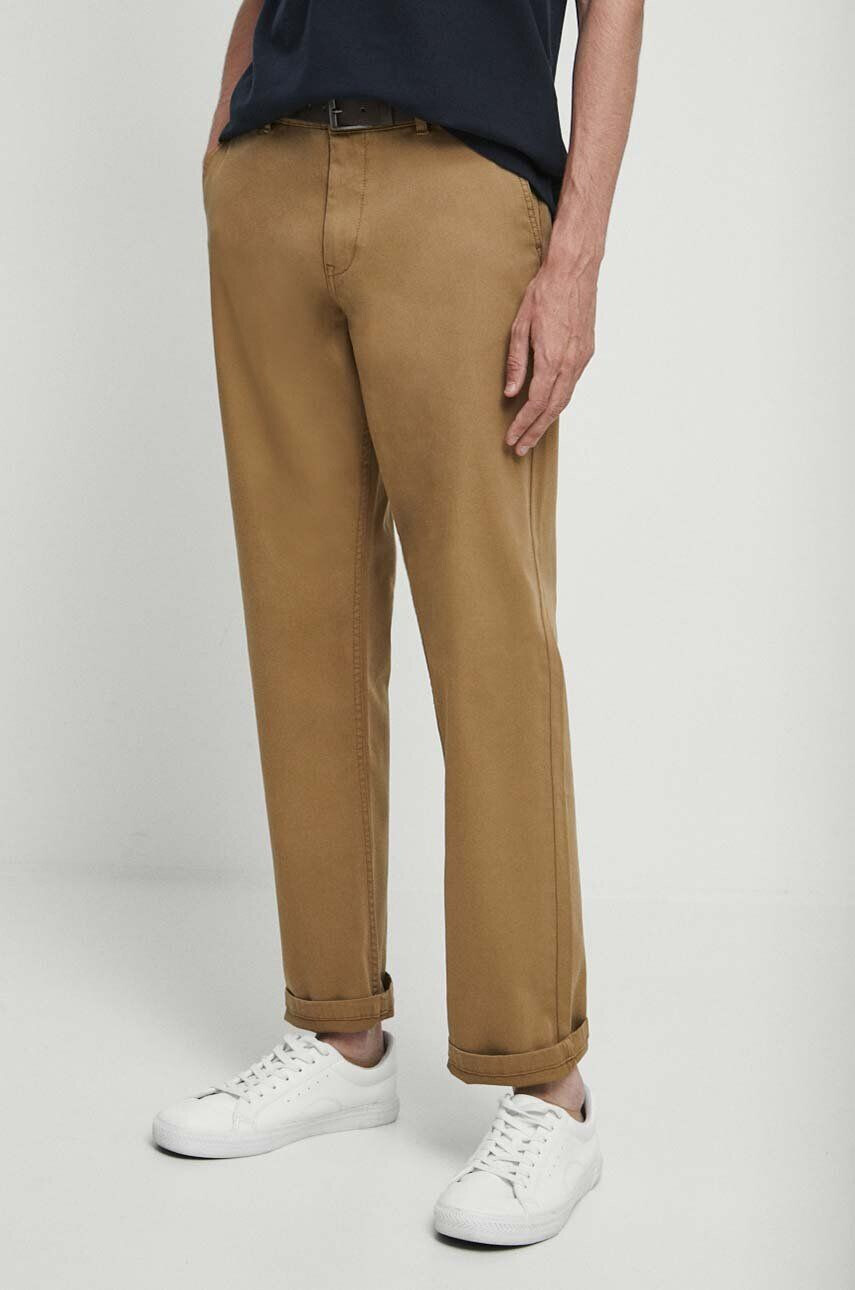 Medicine pantaloni barbati culoarea maro cu fason chinos - Pled.ro