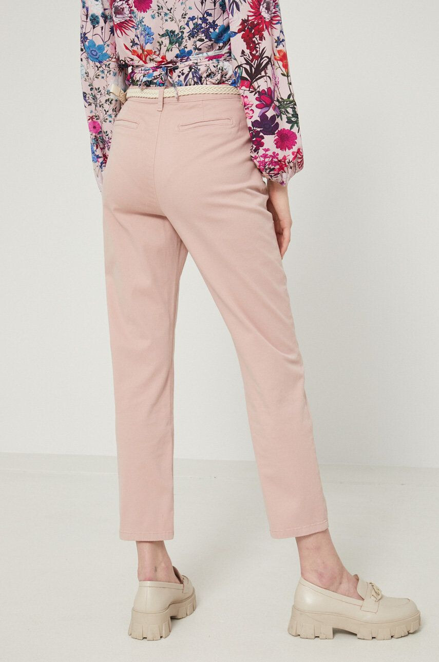 Medicine pantaloni femei culoarea roz drept high waist - Pled.ro