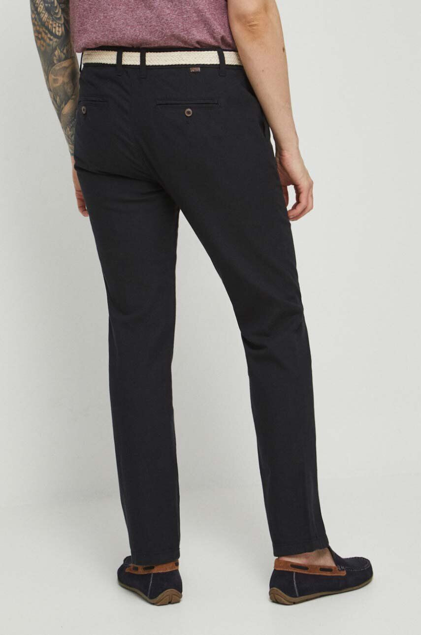 Medicine pantaloni din in barbati culoarea negru cu fason chinos - Pled.ro