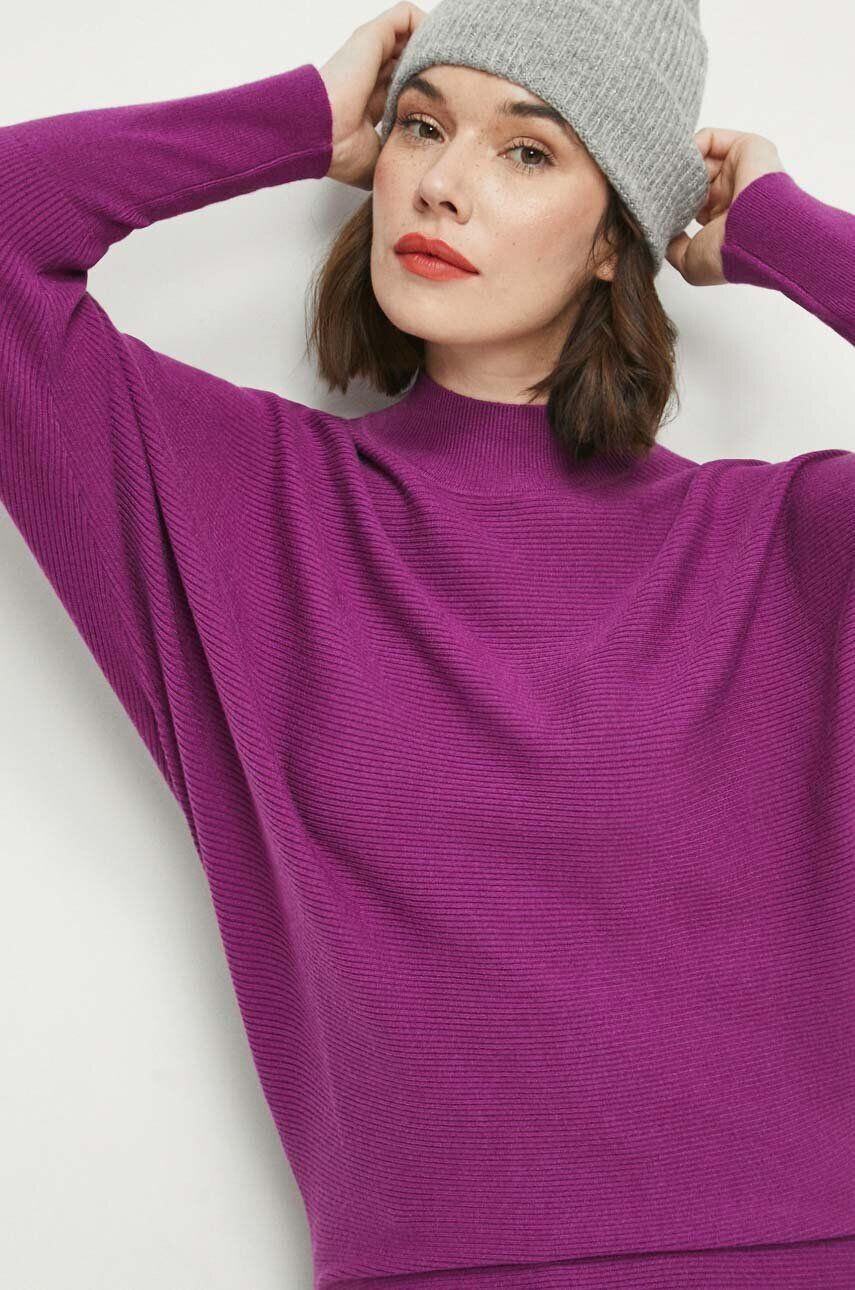 Medicine pulover femei culoarea violet light cu turtleneck - Pled.ro