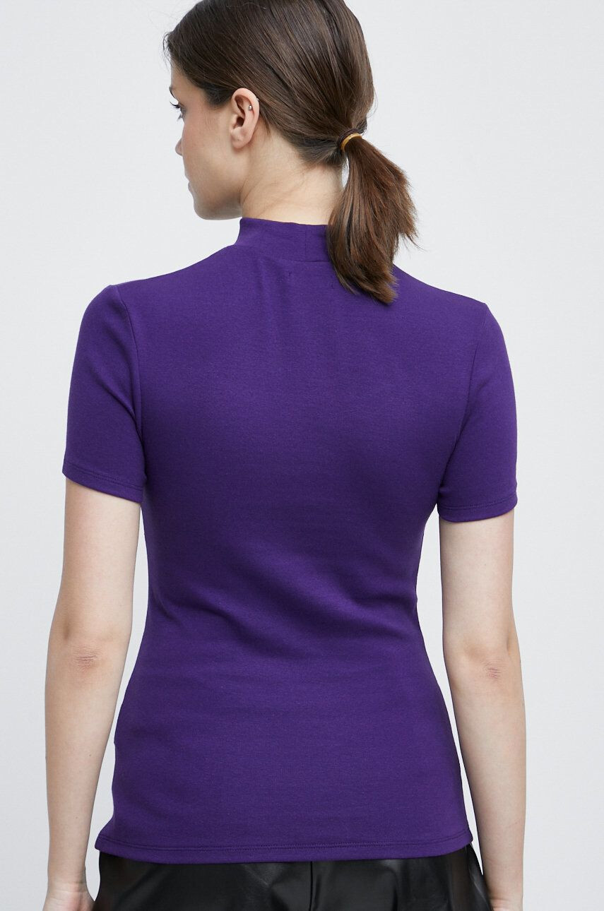 Medicine tricou femei culoarea violet cu turtleneck - Pled.ro