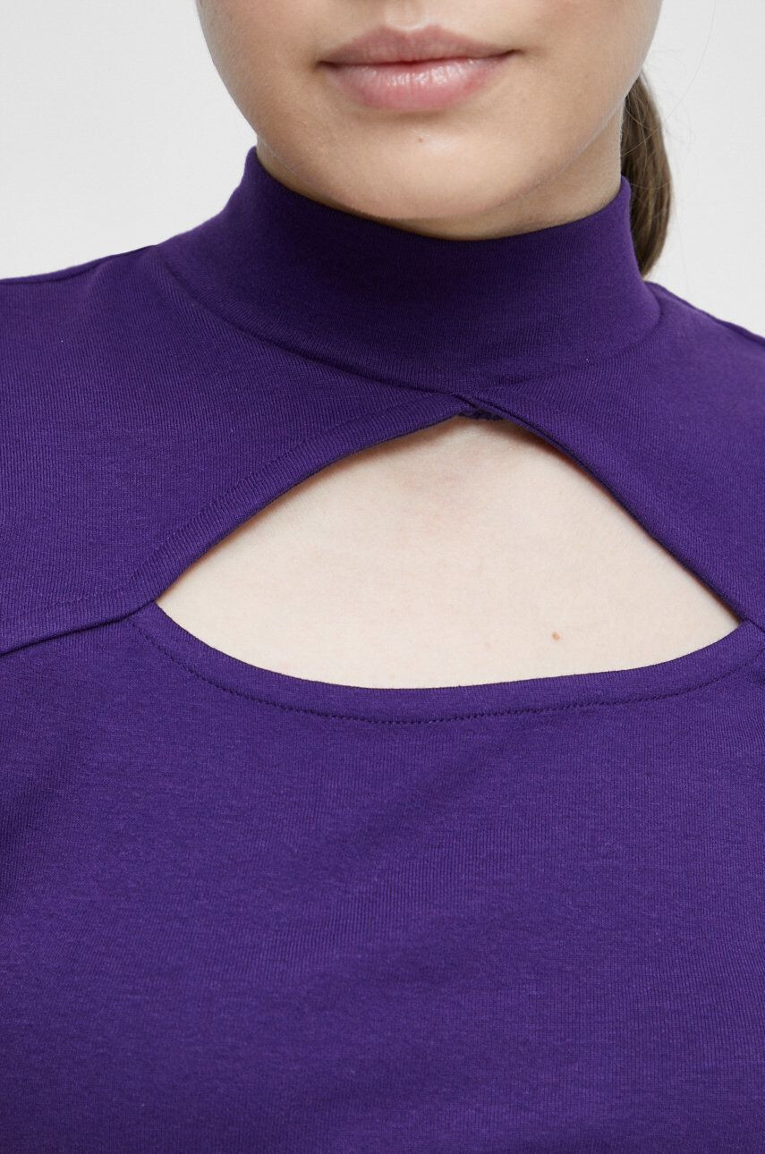 Medicine tricou femei culoarea violet cu turtleneck - Pled.ro