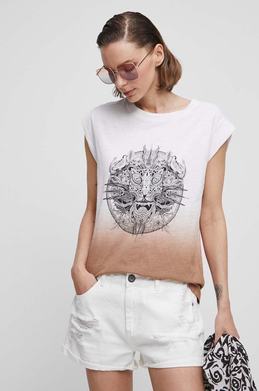 Medicine tricou din bumbac culoarea alb - Pled.ro