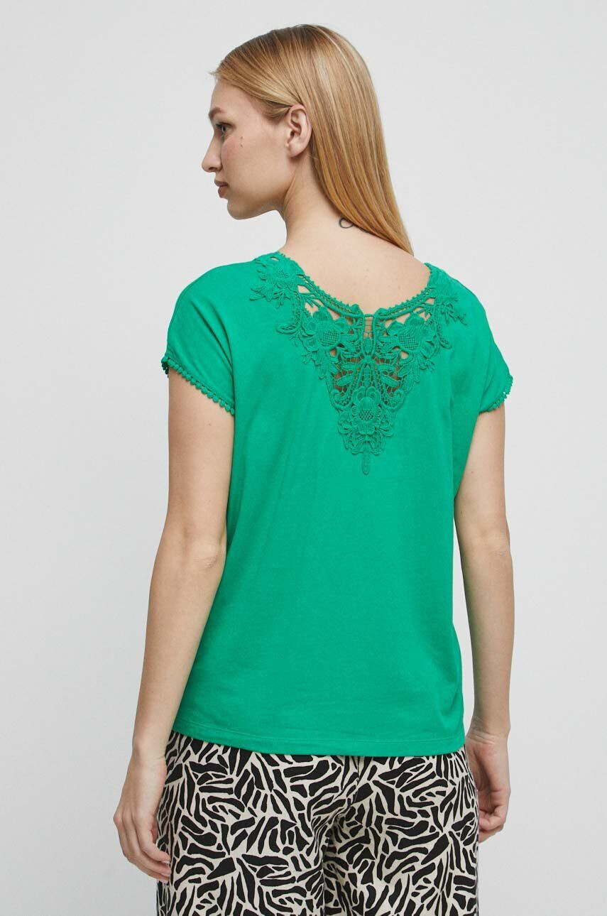 Medicine tricou din bumbac femei culoarea verde - Pled.ro