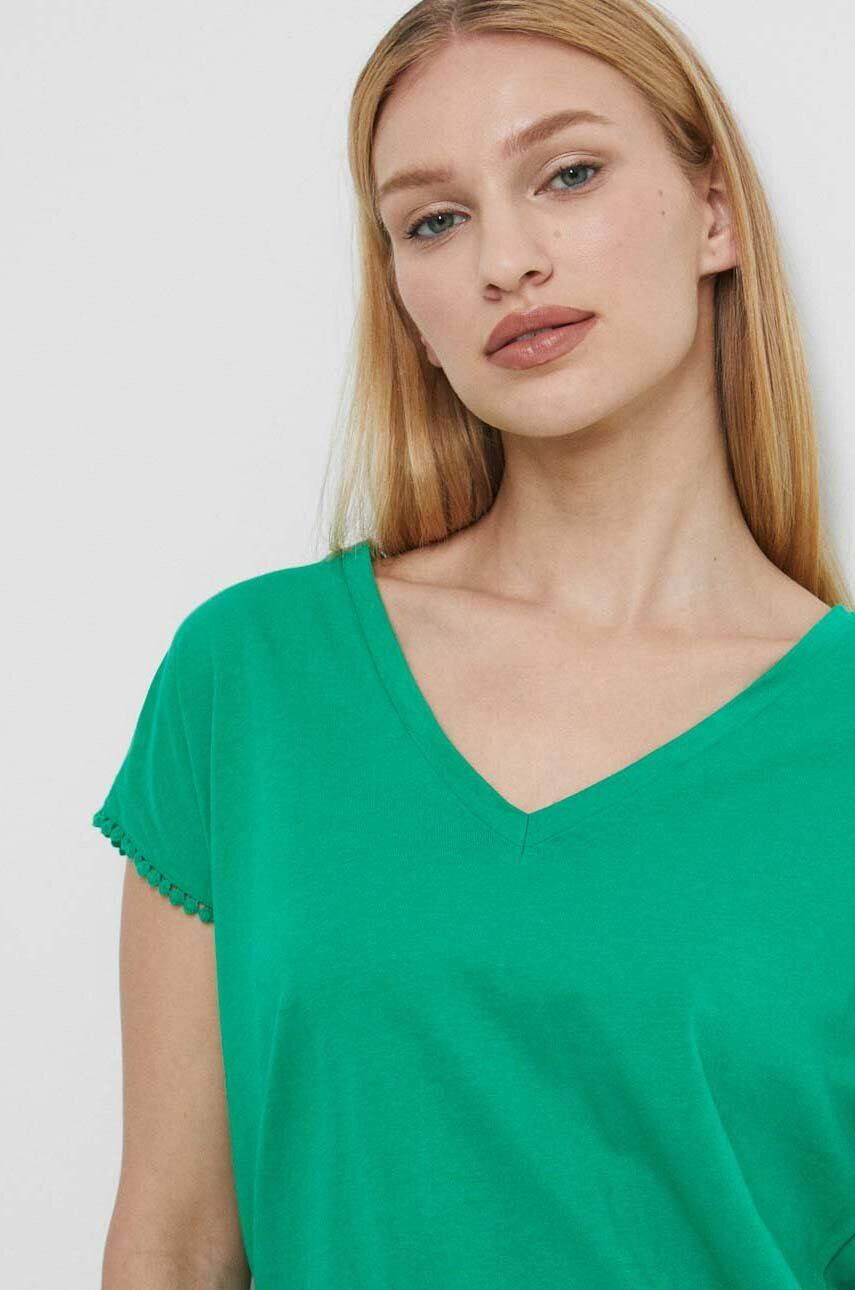 Medicine tricou din bumbac femei culoarea verde - Pled.ro