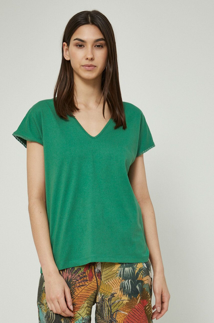 Medicine tricou din bumbac culoarea verde - Pled.ro