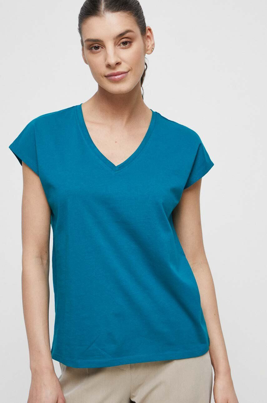 Medicine tricou din bumbac culoarea turcoaz - Pled.ro