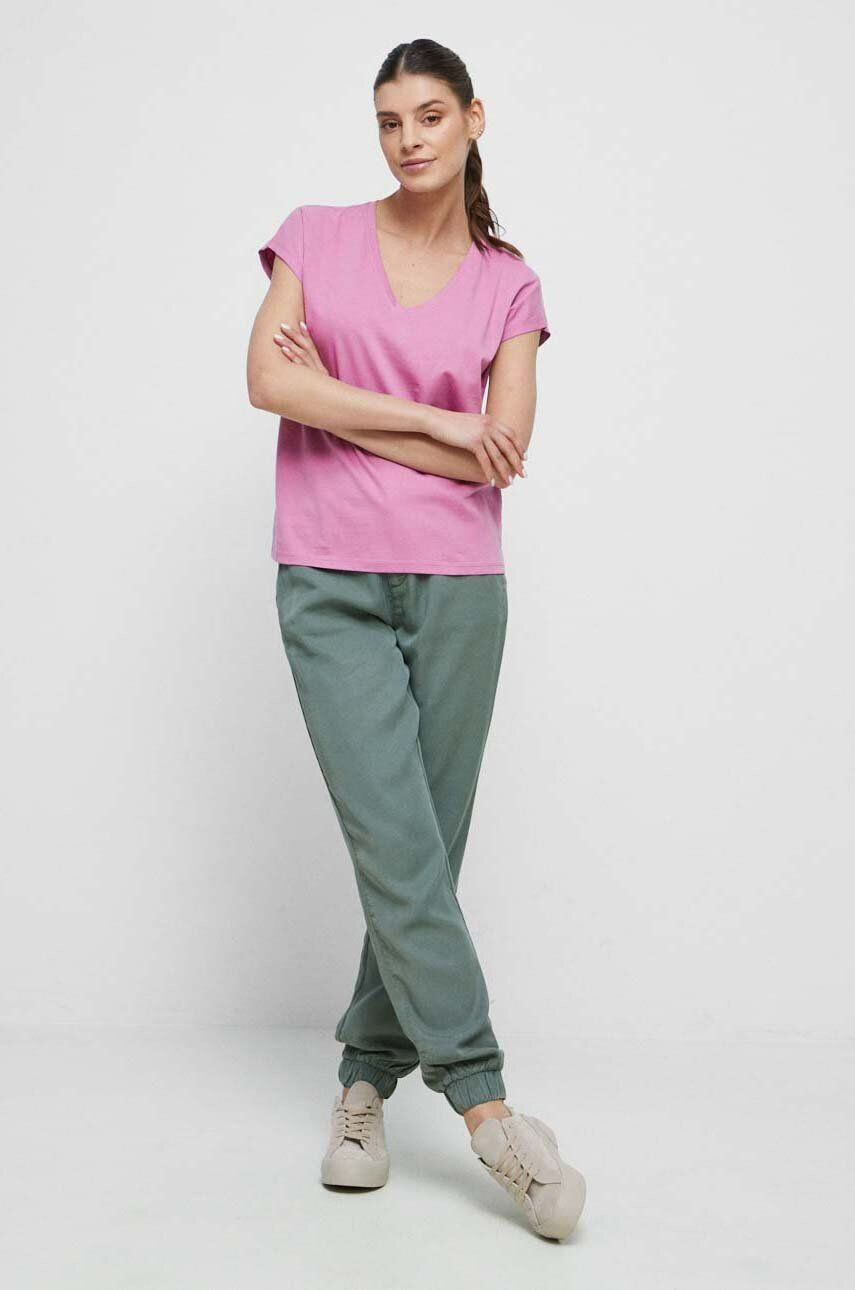 Medicine tricou din bumbac culoarea violet - Pled.ro