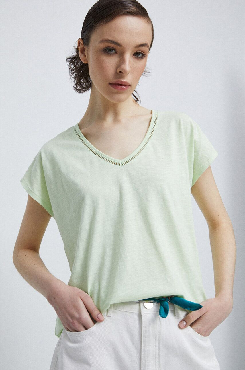 Medicine tricou din bumbac culoarea verde - Pled.ro