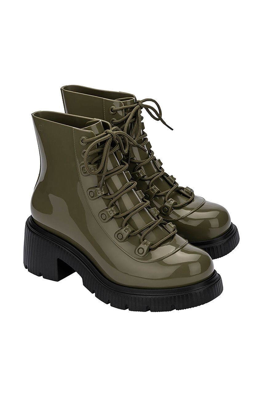 Melissa botine Cosmo Boot Ad femei culoarea verde cu toc drept - Pled.ro