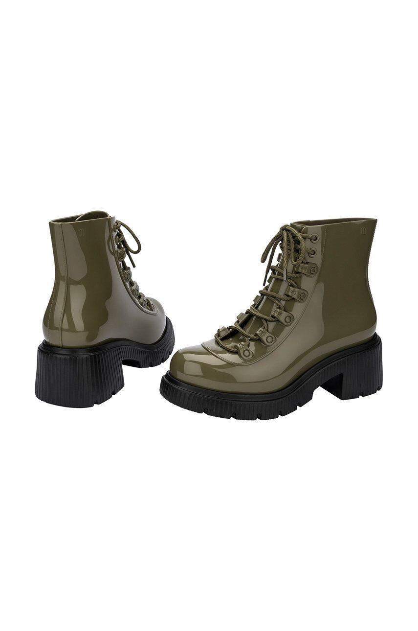 Melissa botine Cosmo Boot Ad femei culoarea verde cu toc drept - Pled.ro