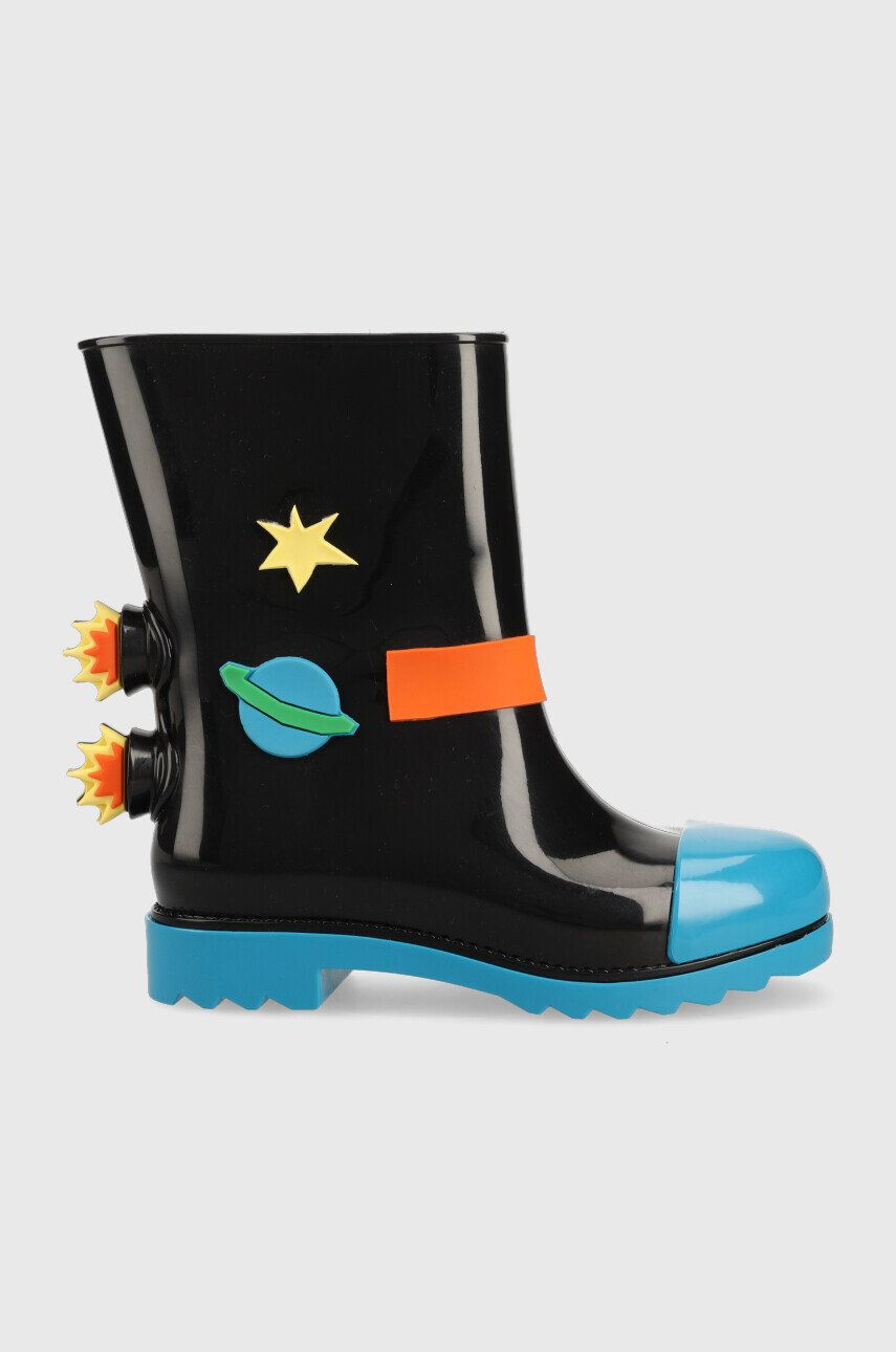 Melissa cizme copii Rain Boot + Fabula Inf culoarea negru - Pled.ro