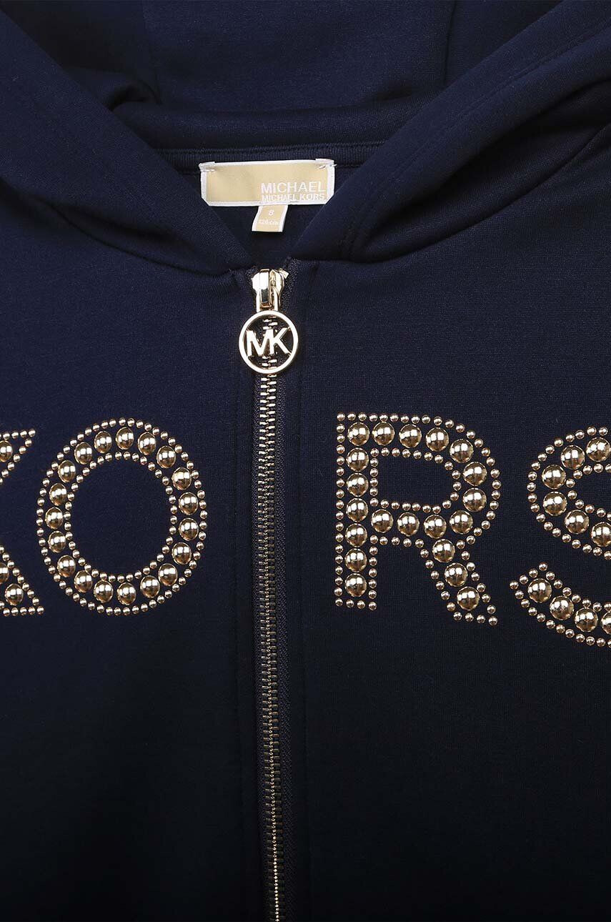 Michael Kors bluza copii culoarea albastru marin cu glugă cu imprimeu - Pled.ro