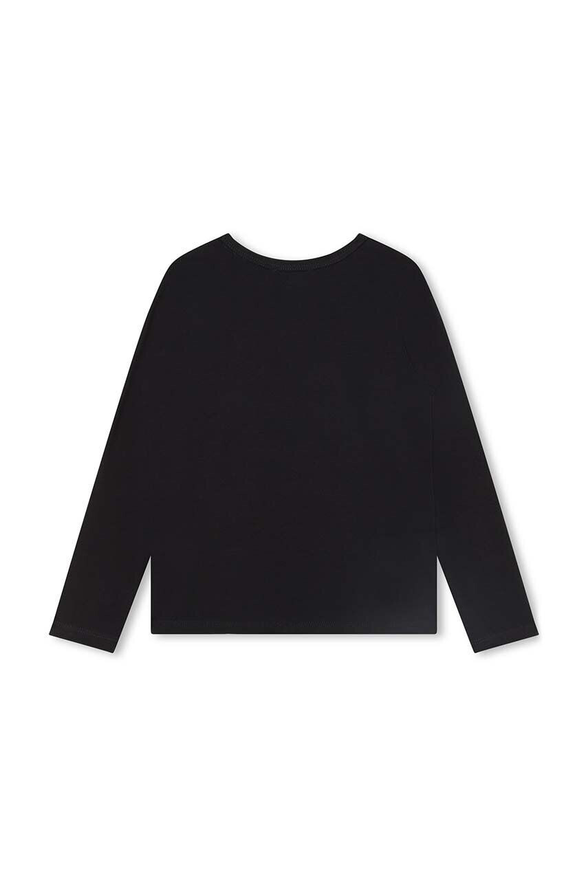 Michael Kors longsleeve copii culoarea negru cu imprimeu - Pled.ro