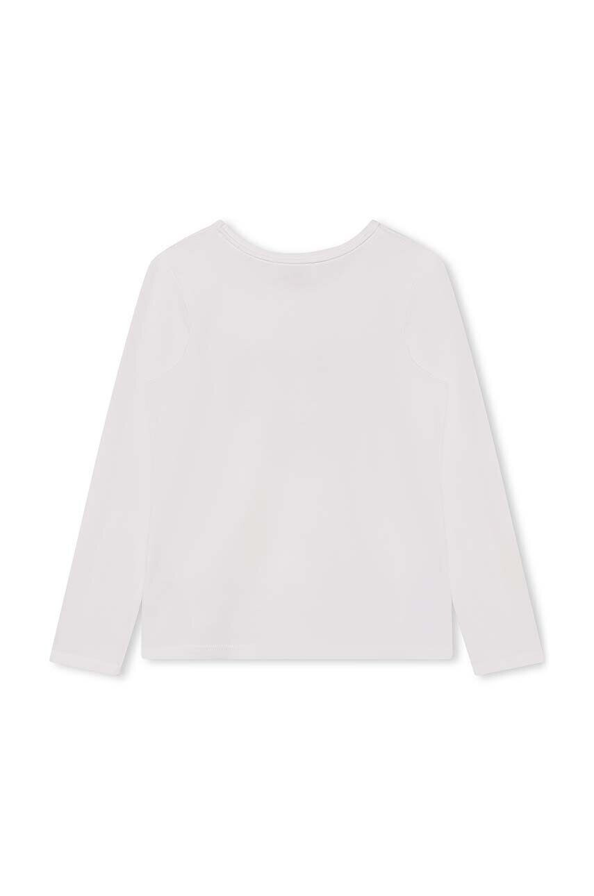 Michael Kors longsleeve copii culoarea alb cu imprimeu - Pled.ro