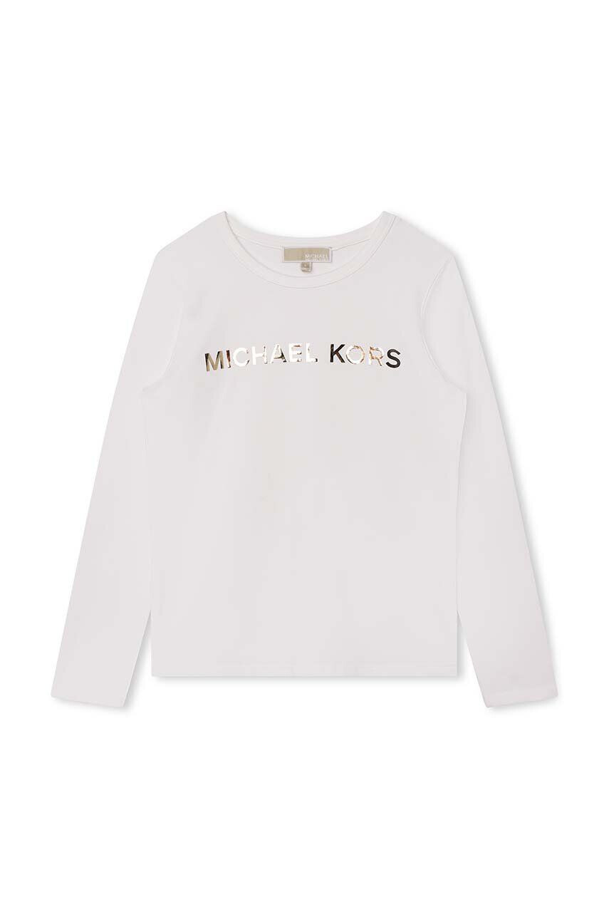 Michael Kors longsleeve copii culoarea alb cu imprimeu - Pled.ro