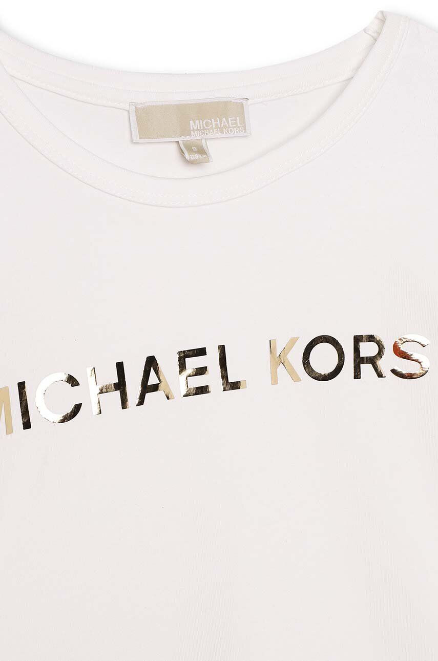 Michael Kors longsleeve copii culoarea alb cu imprimeu - Pled.ro