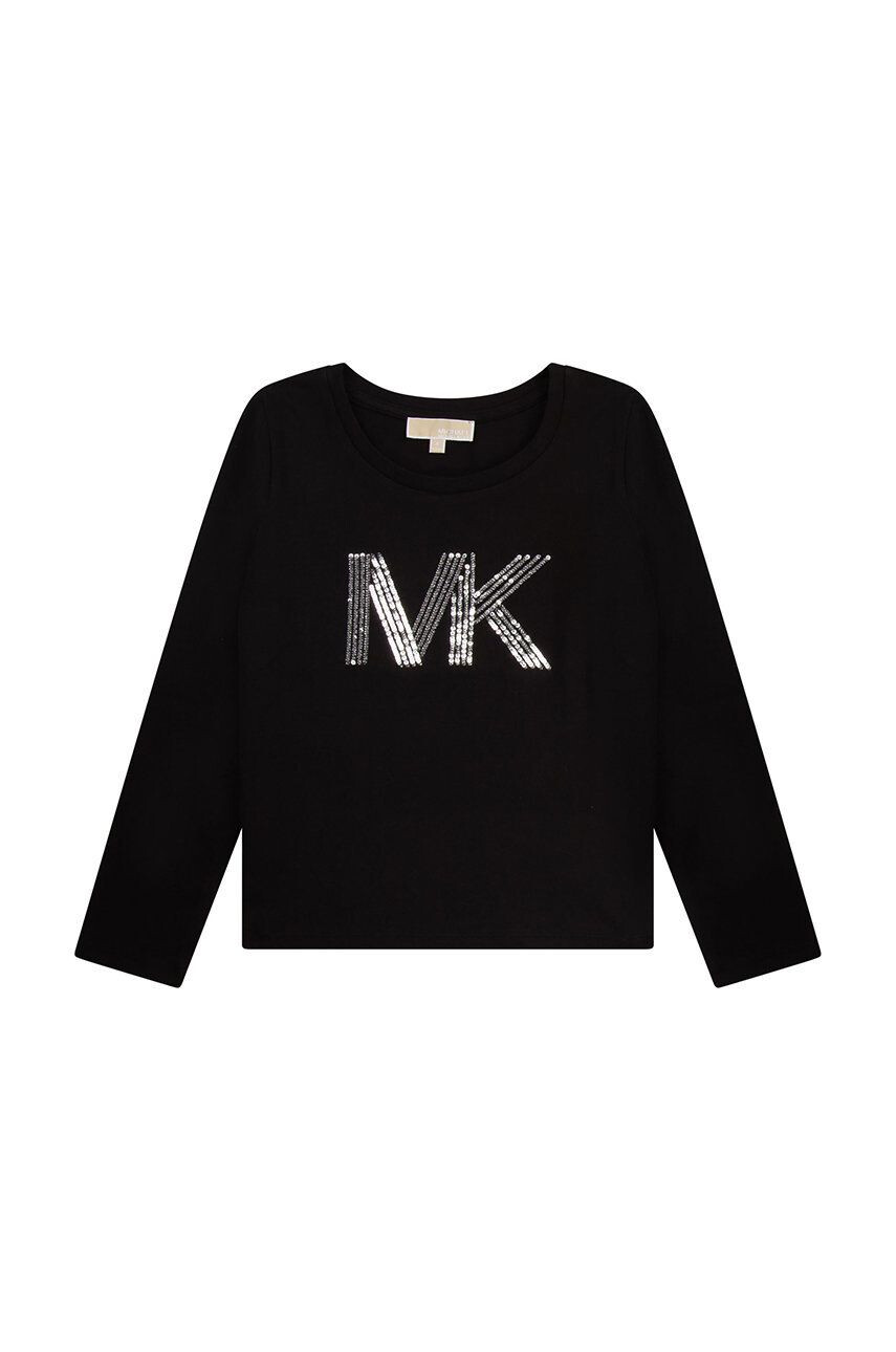 Michael Kors longsleeve din bumbac pentru copii culoarea negru - Pled.ro