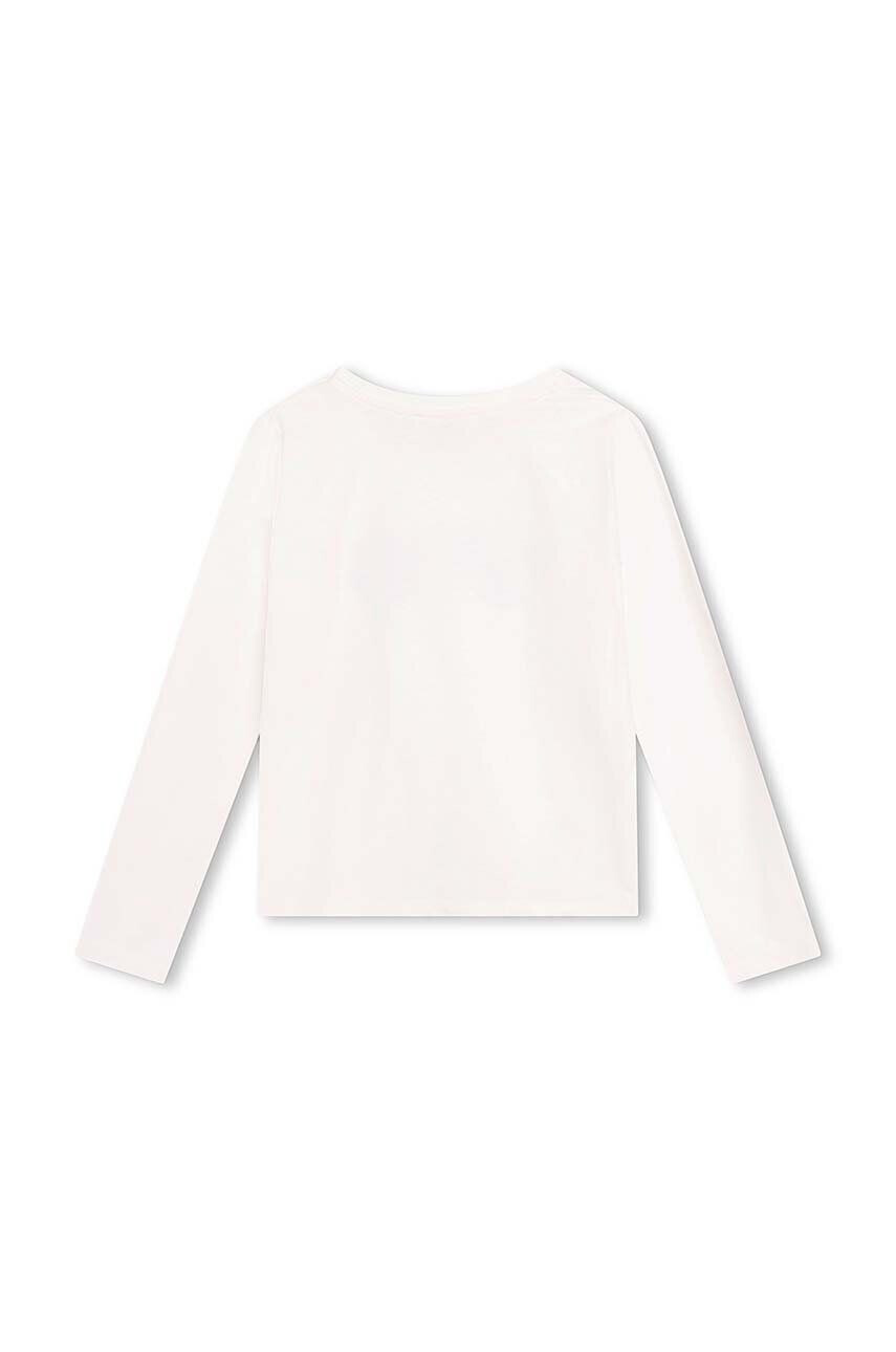 Michael Kors longsleeve din bumbac pentru copii culoarea alb cu imprimeu - Pled.ro