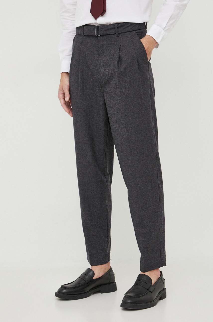 Michael Kors pantaloni de lana culoarea gri drept - Pled.ro