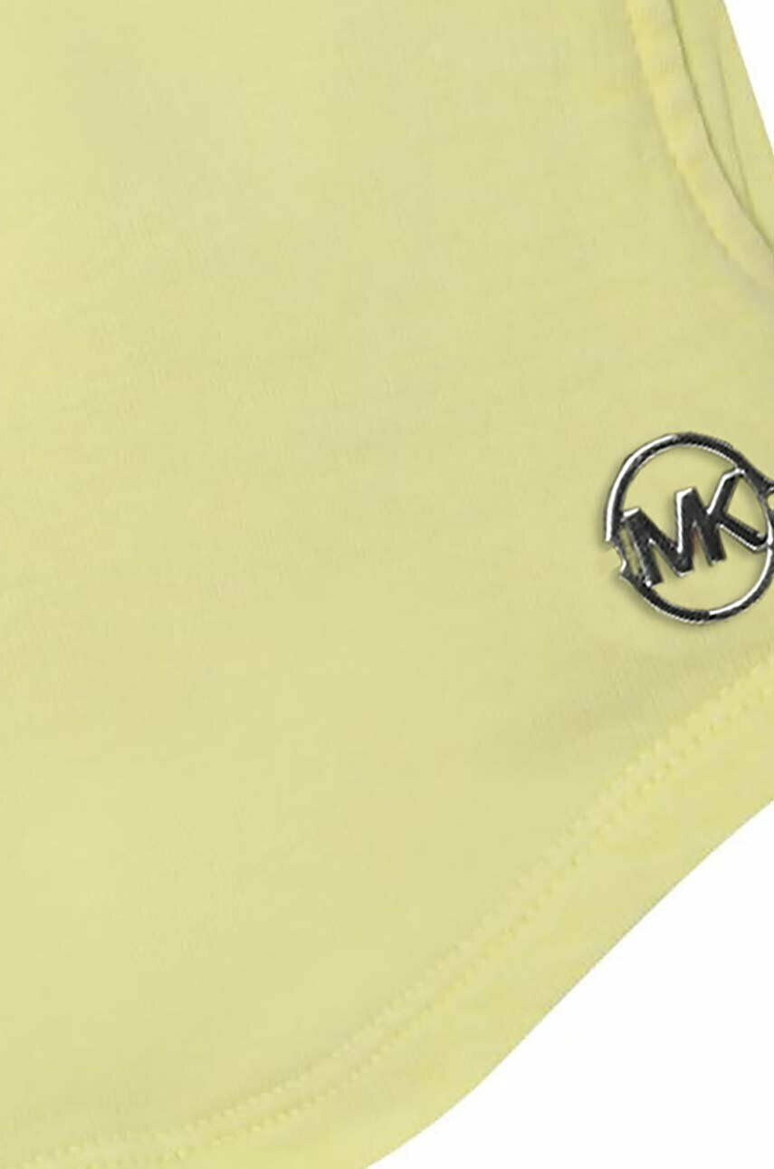 Michael Kors pantaloni scurti copii culoarea galben neted talie reglabila - Pled.ro