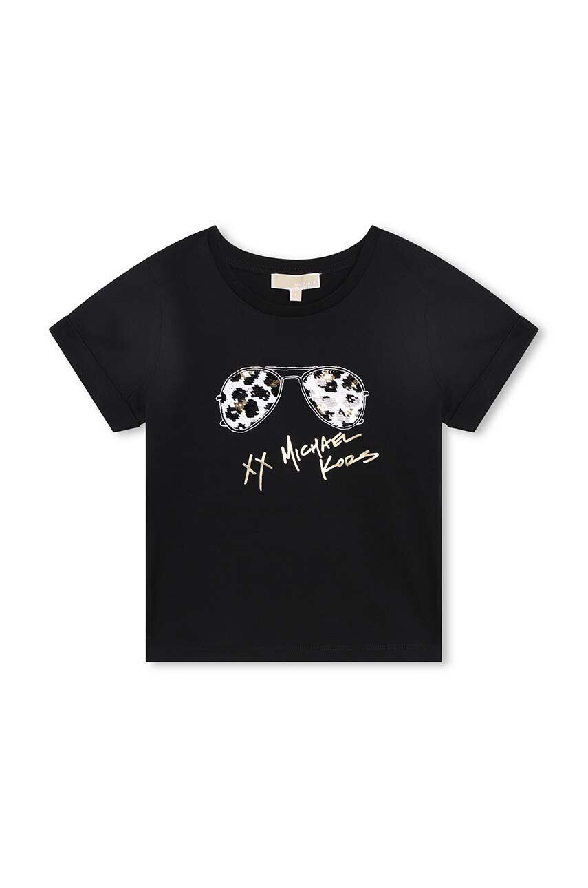 Michael Kors tricou de bumbac pentru copii culoarea negru cu imprimeu - Pled.ro