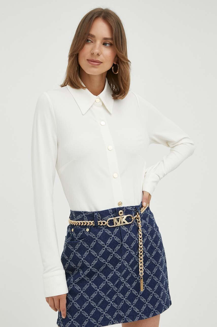 MICHAEL Michael Kors camasa femei culoarea albastru marin cu guler clasic regular - Pled.ro