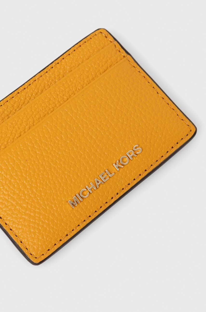 MICHAEL Michael Kors carcasa din piele culoarea galben - Pled.ro