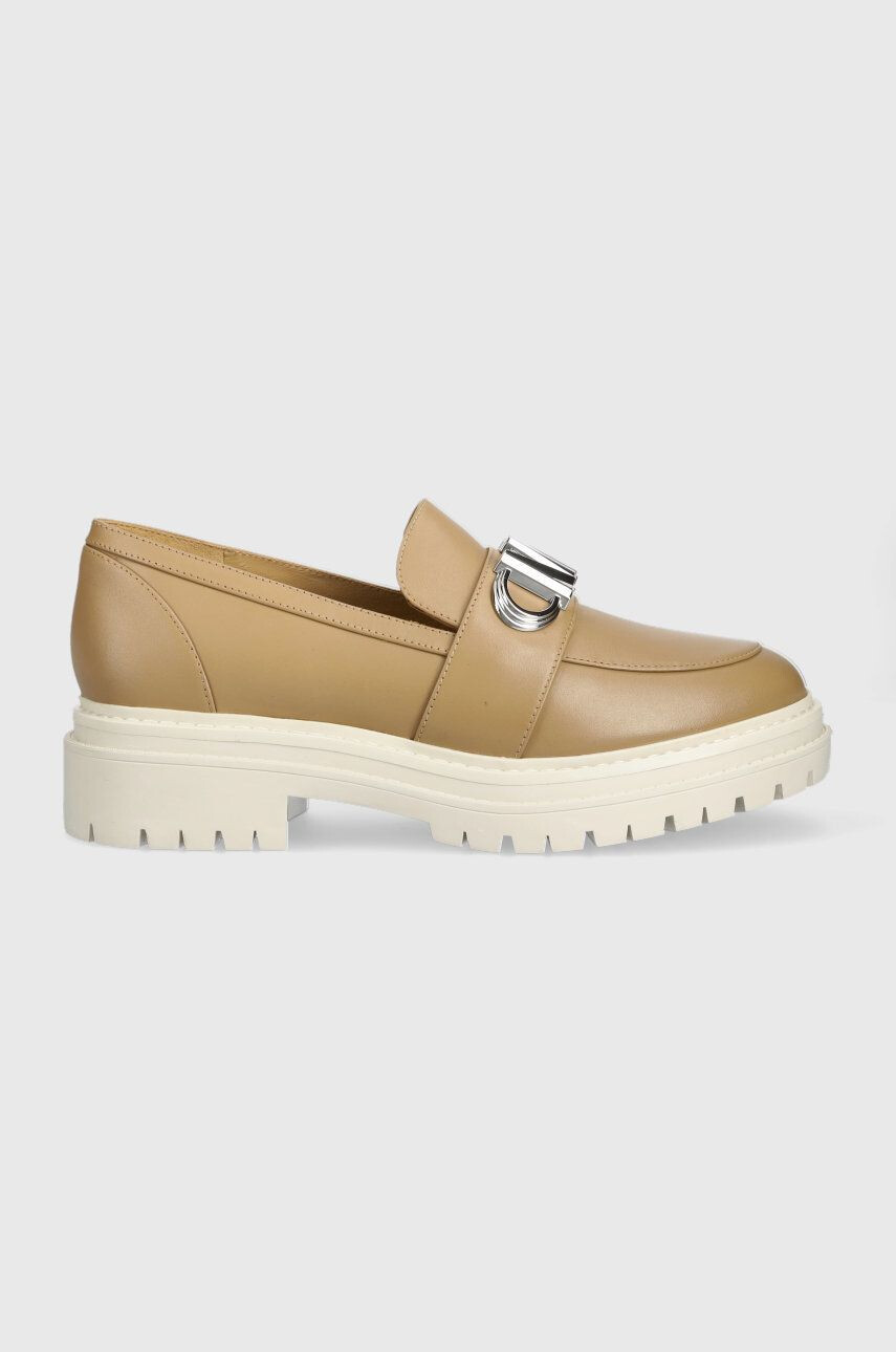 MICHAEL Michael Kors mocasini de piele Parker femei culoarea maro cu platforma 40F2PKFP1L - Pled.ro