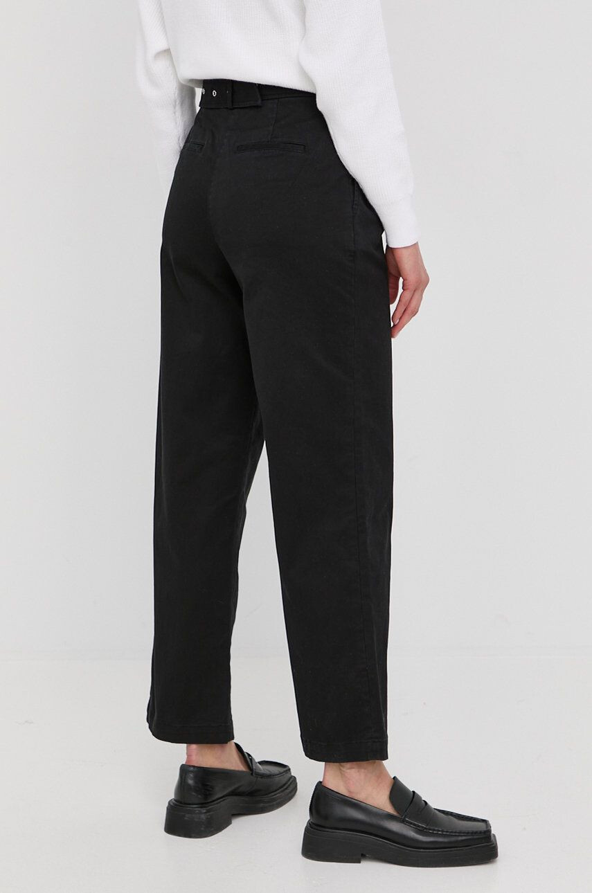 MICHAEL Michael Kors pantaloni femei culoarea albastru marin lat high waist - Pled.ro