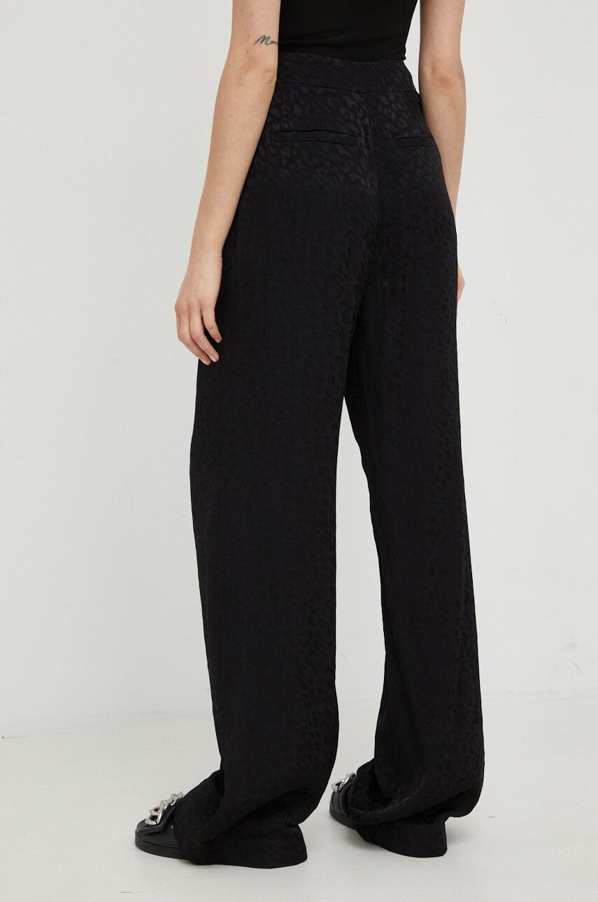 MICHAEL Michael Kors pantaloni femei culoarea albastru marin lat high waist - Pled.ro