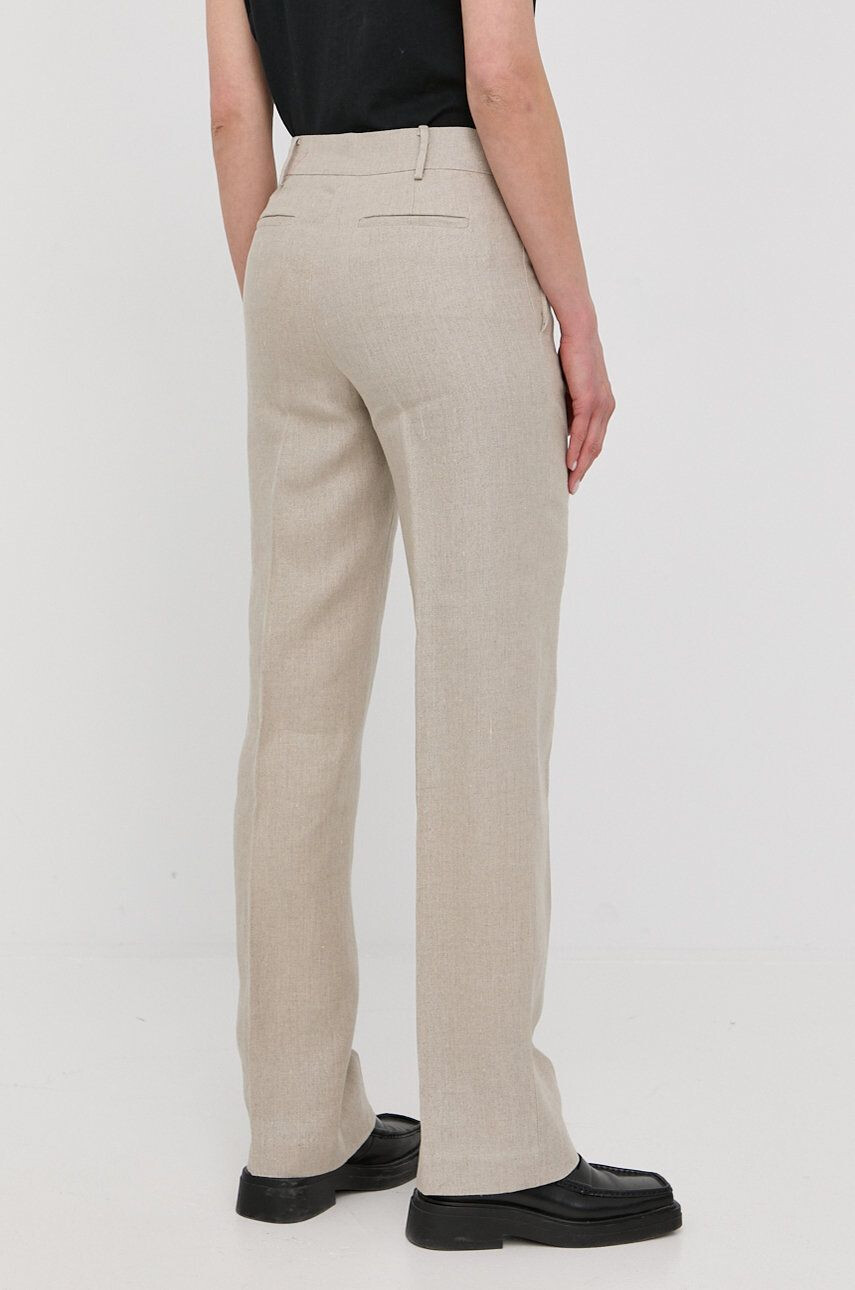 MICHAEL Michael Kors pantaloni din in femei culoarea bej lat high waist - Pled.ro