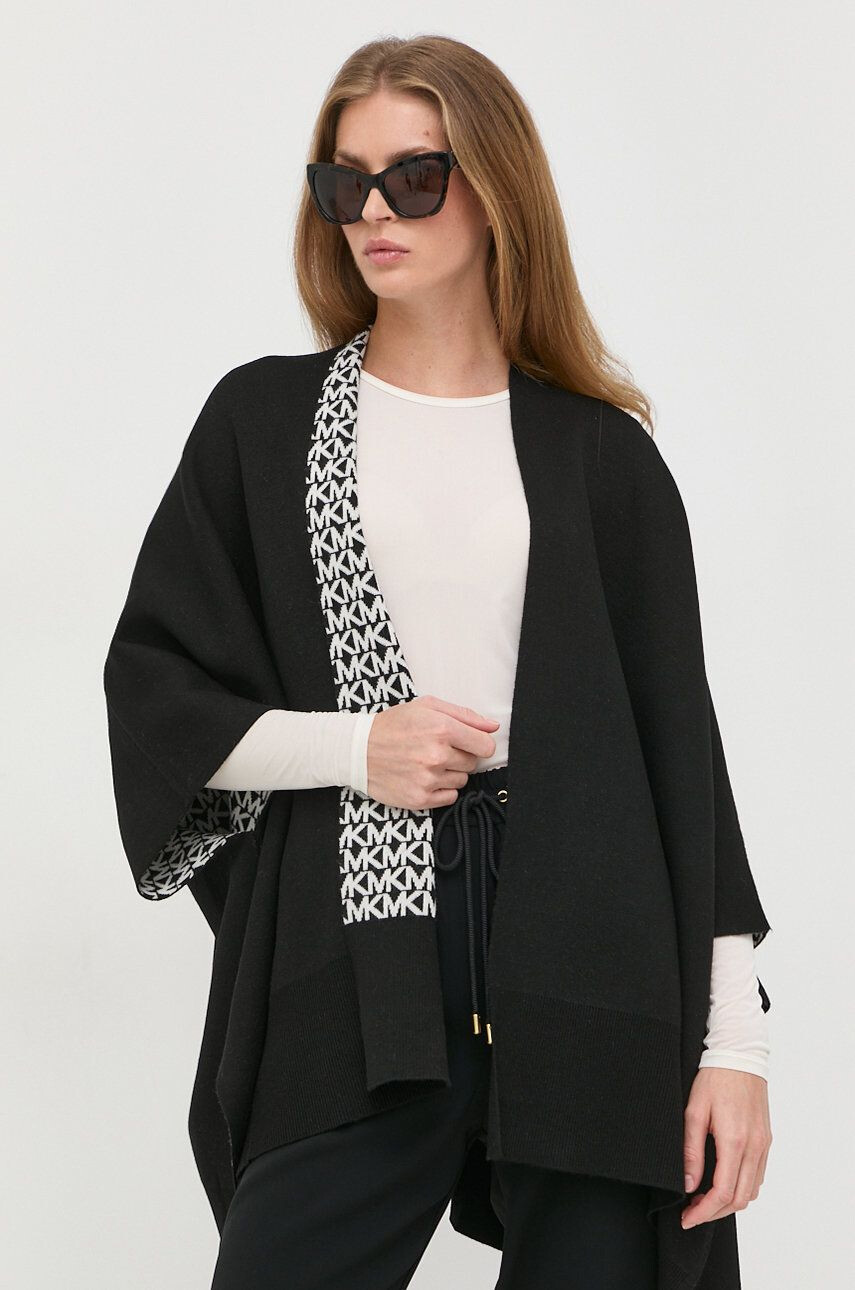 MICHAEL Michael Kors poncho din amestec de lana femei culoarea negru light - Pled.ro