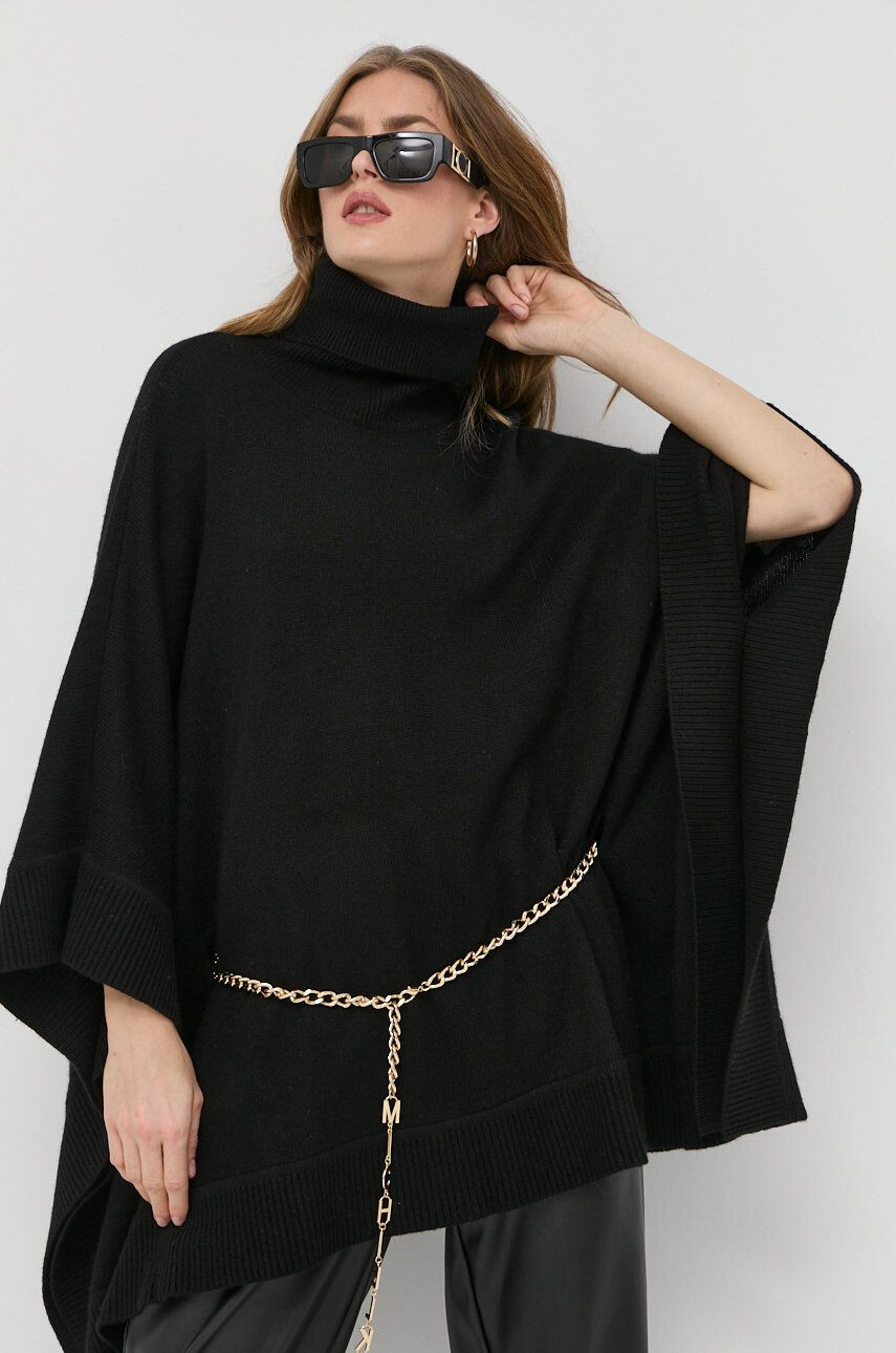 MICHAEL Michael Kors poncho din amestec de lana femei culoarea negru light - Pled.ro