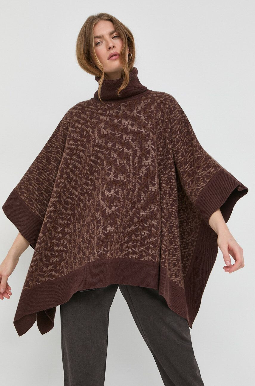 MICHAEL Michael Kors poncho din amestec de lana culoarea maro light - Pled.ro