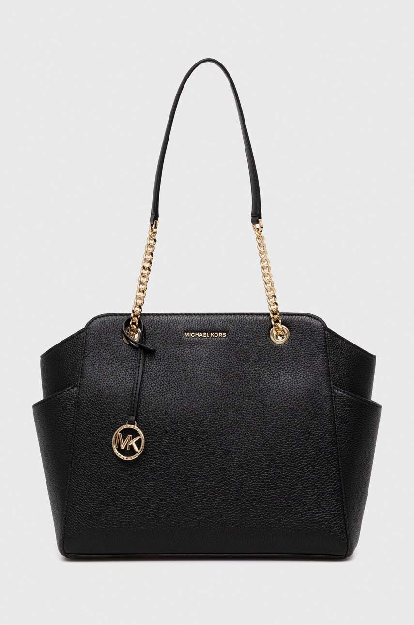 MICHAEL Michael Kors poseta de piele culoarea negru - Pled.ro