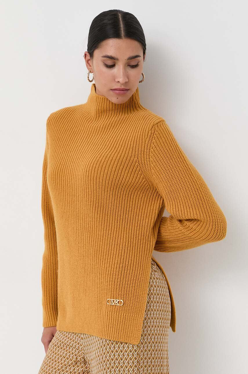 MICHAEL Michael Kors pulover de lana femei culoarea portocaliu călduros cu turtleneck - Pled.ro