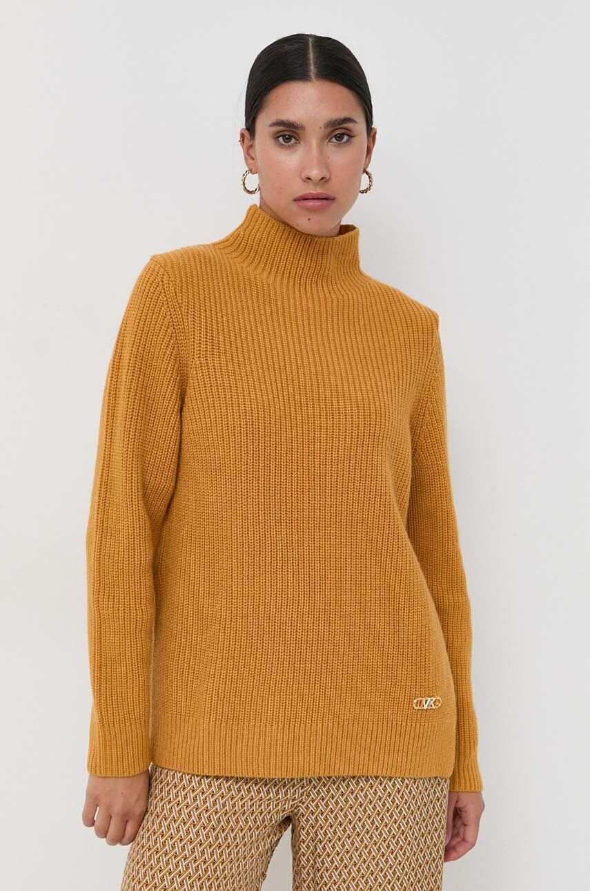 MICHAEL Michael Kors pulover de lana femei culoarea portocaliu călduros cu turtleneck - Pled.ro