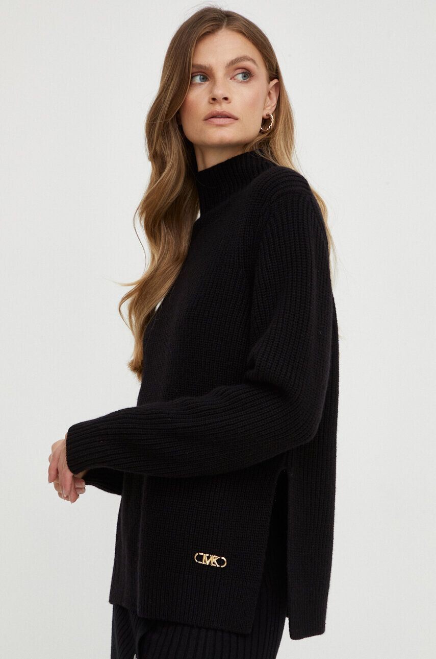 MICHAEL Michael Kors pulover de lana femei culoarea negru călduros cu turtleneck - Pled.ro