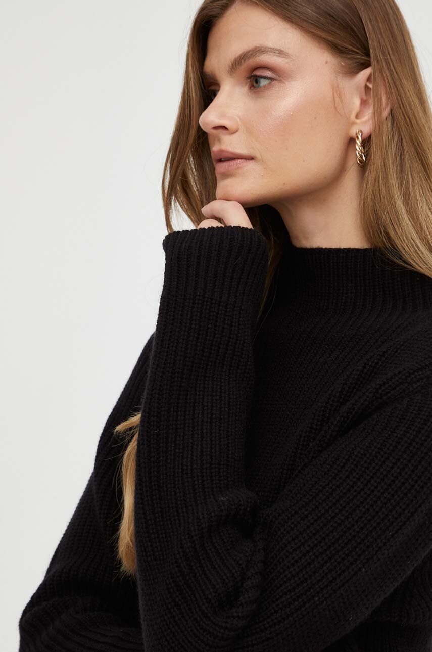 MICHAEL Michael Kors pulover de lana femei culoarea negru călduros cu turtleneck - Pled.ro