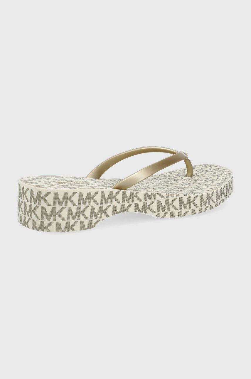 MICHAEL Michael Kors slapi Lilo Flip Flop femei culoarea auriu cu platforma - Pled.ro