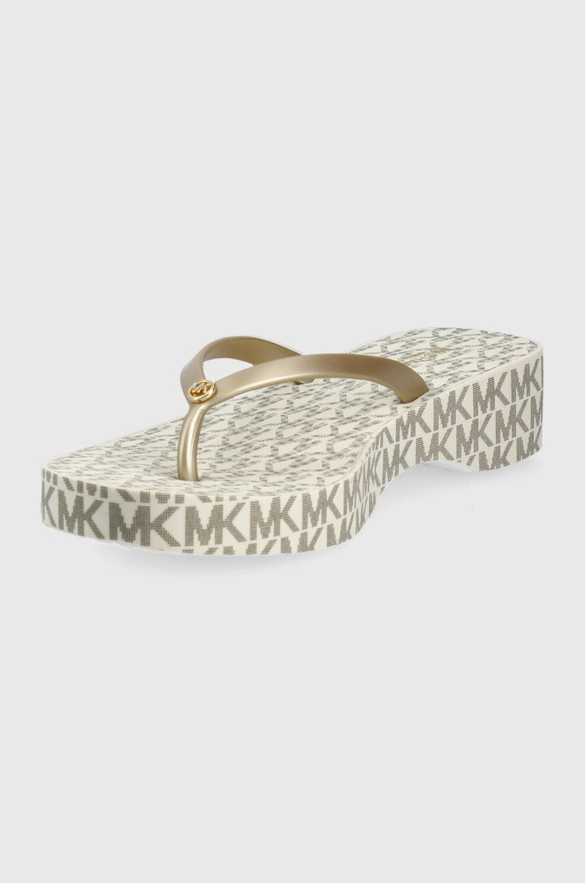 MICHAEL Michael Kors slapi Lilo Flip Flop femei culoarea auriu cu platforma - Pled.ro